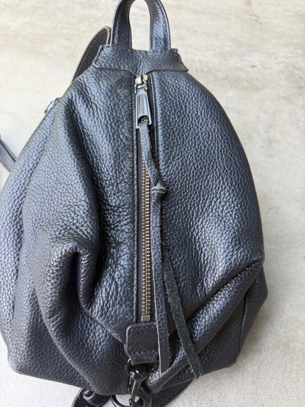 Rebecca Minkoff Black Pebbled Leather Sling Backpack - Picture 6 of 9